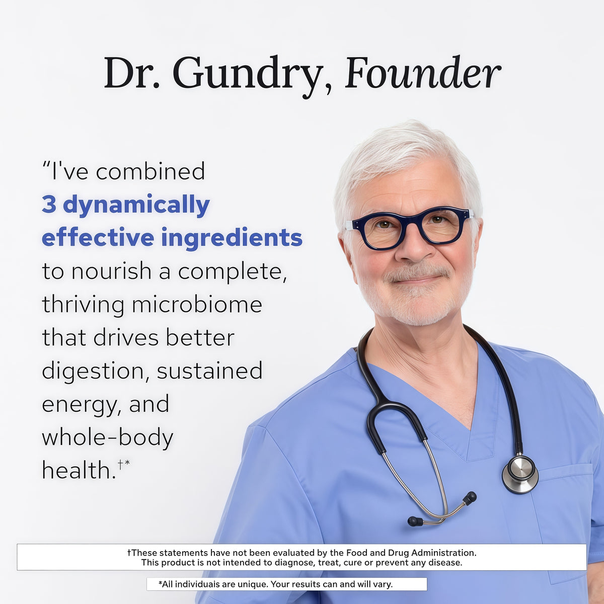 Gundry MD Bio Complete 3, 3-in-1 Probiotics, Pre & Postbiotics, 30 Servings